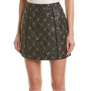 BCBGMaxAzria Black and Gray Patterned Skirt